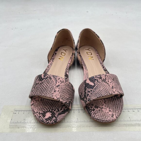 YDN Brown Sepentine Open Toe D'Orsay Casual Flats Sandals Slip on Comfy Shoes - Picture 3 of 8